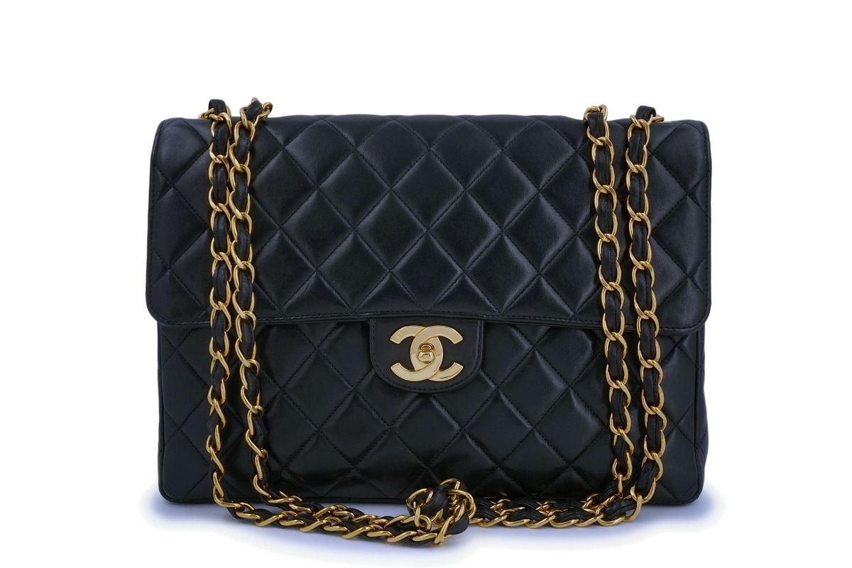 🌃 BLUE VINTAGE CHANEL MEDIUM CLASSIC FLAP BAG 25CM 25 CM MIDNIGHT