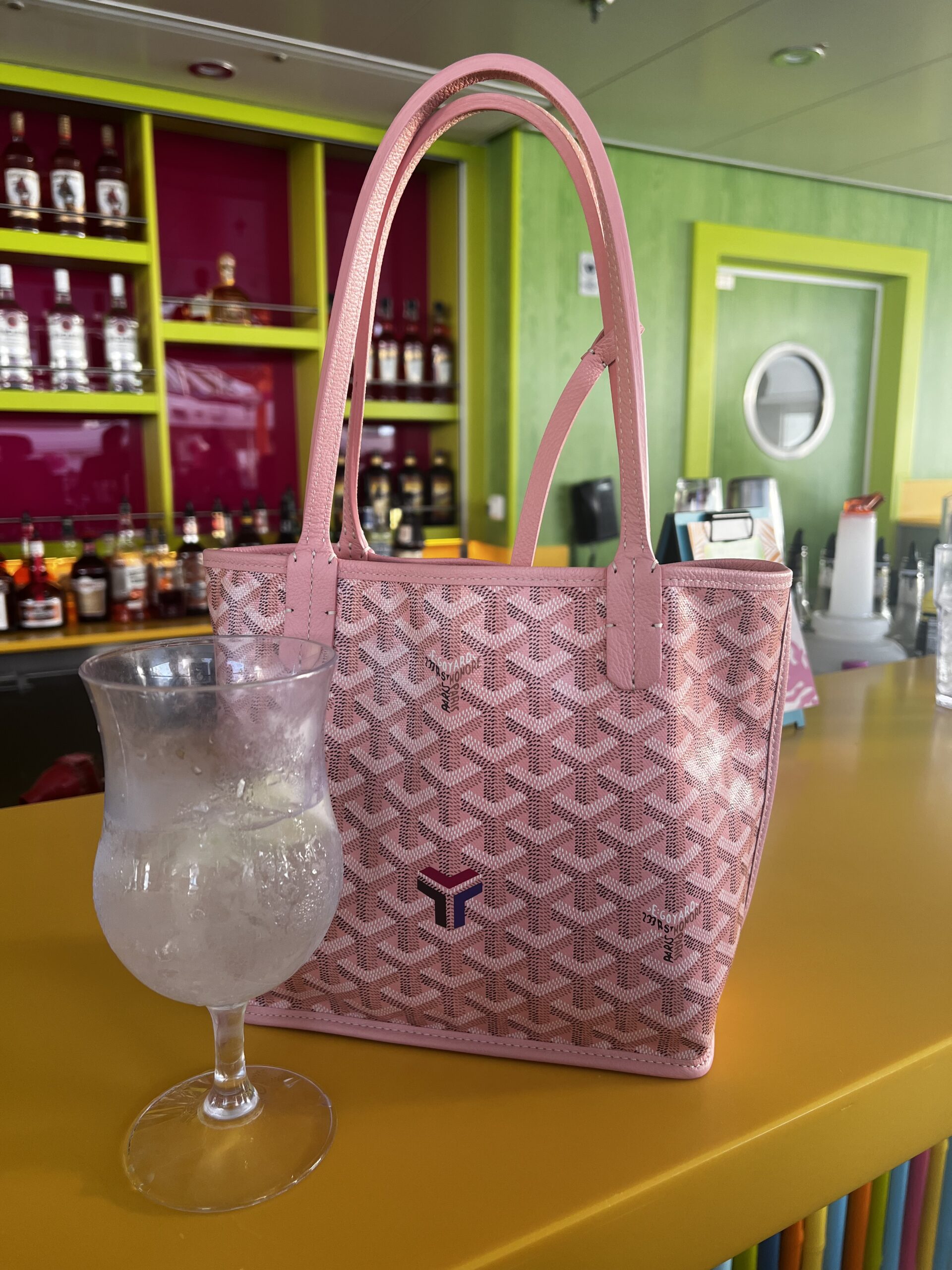 Goyard Goyardine Rose Pink Anjou Mini Reversible Tote Bag