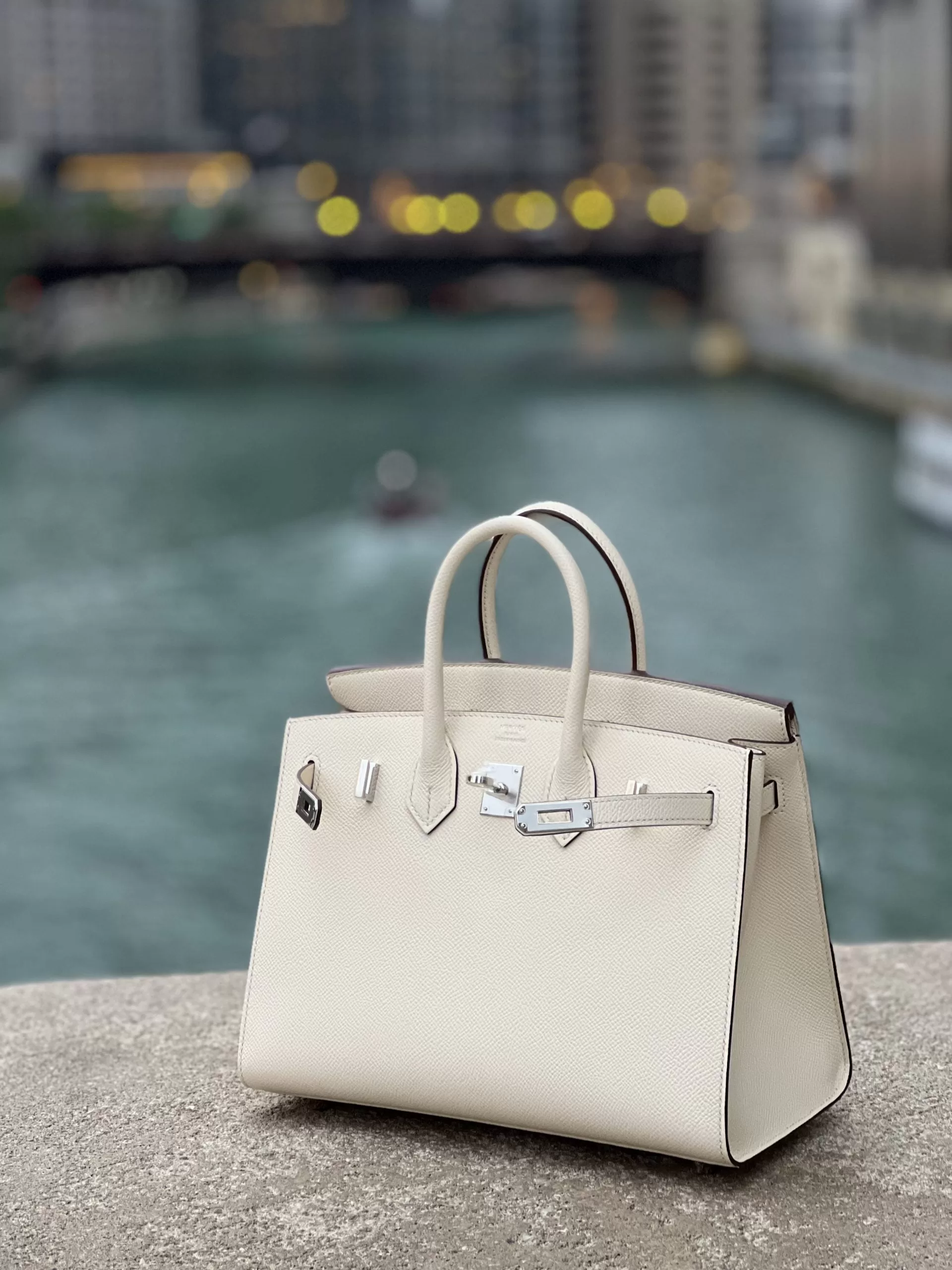 Hermes Birkin Sellier 25 Etoupe Gray Epsom Gold Hardware