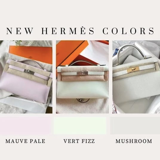 New Hermes colors for 2022 | Mauve Pale, Vert Fizz, mushroom