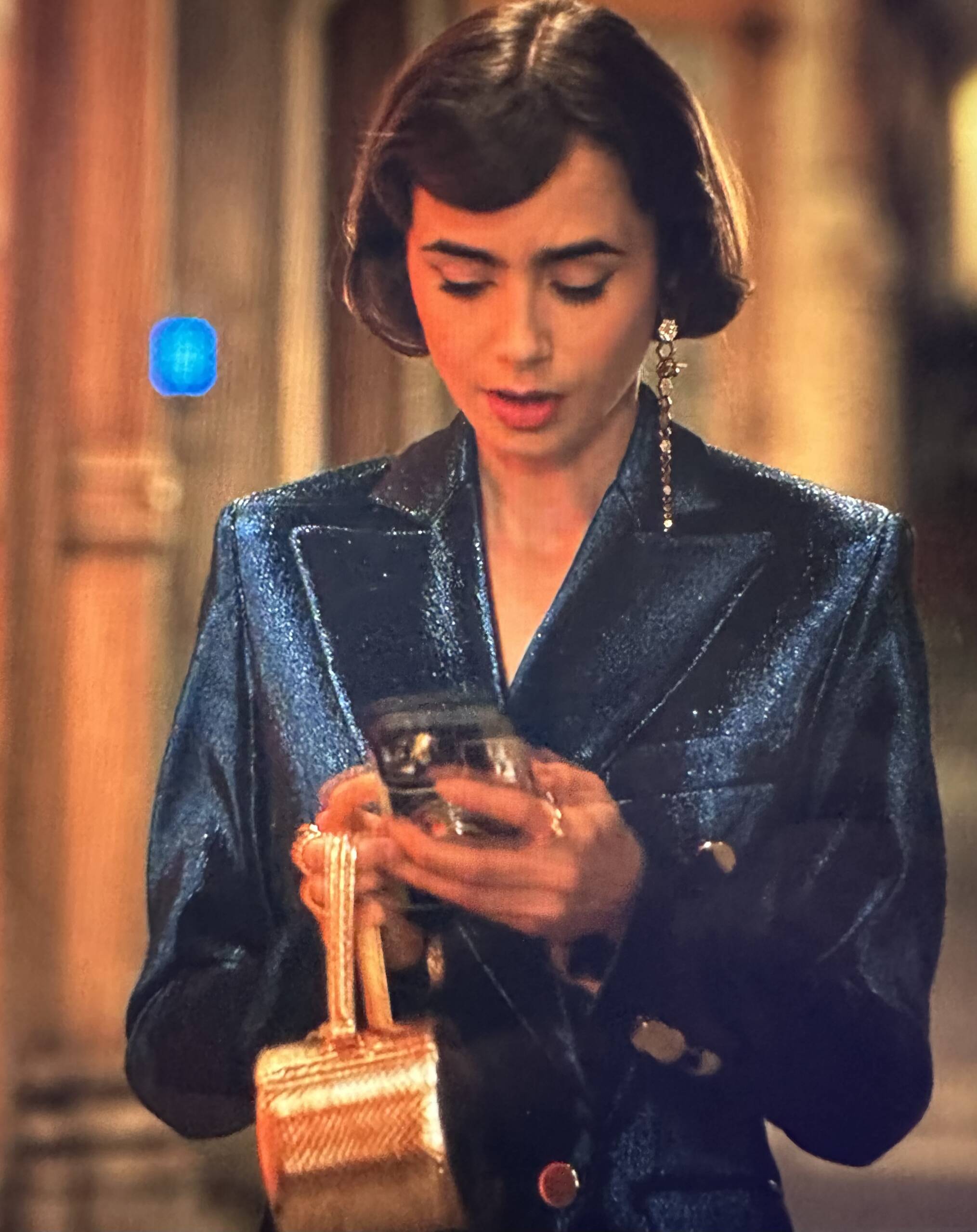 Emily in Paris: Season 1 Episode 3 Emily's Blue Quilted Bag