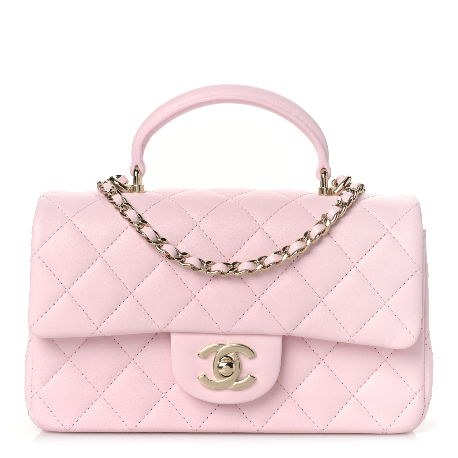 Chanel Pink & Red Quilted Lambskin Valentine's Day Single Flap Bag