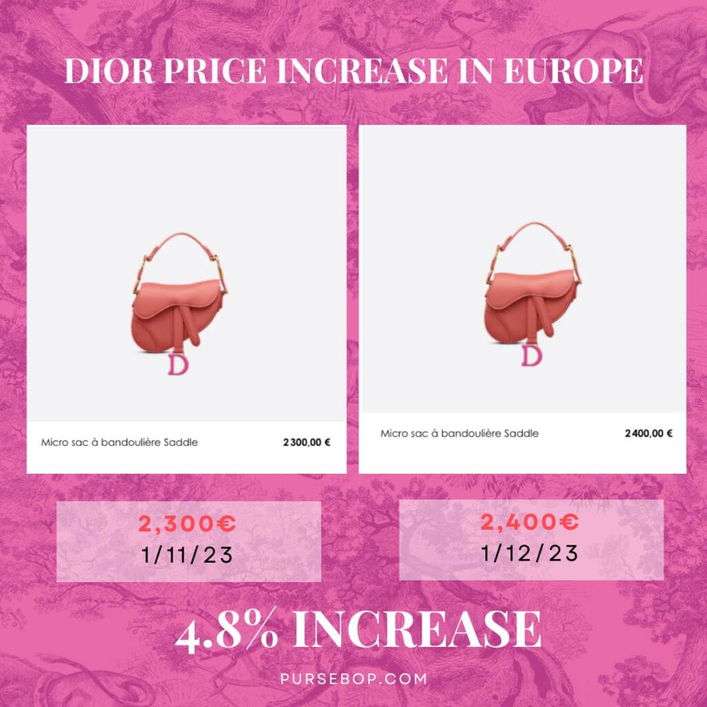 Dior Prices Increase 2023 PurseBop