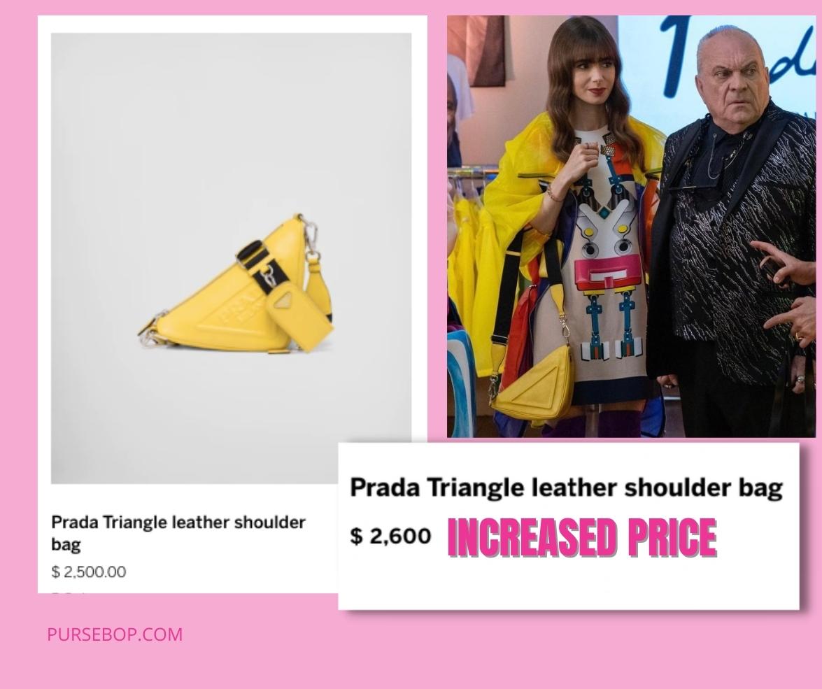 Prada bag price increase 2023 | Emily in Paris | Prada yellow triangle shoulder bag