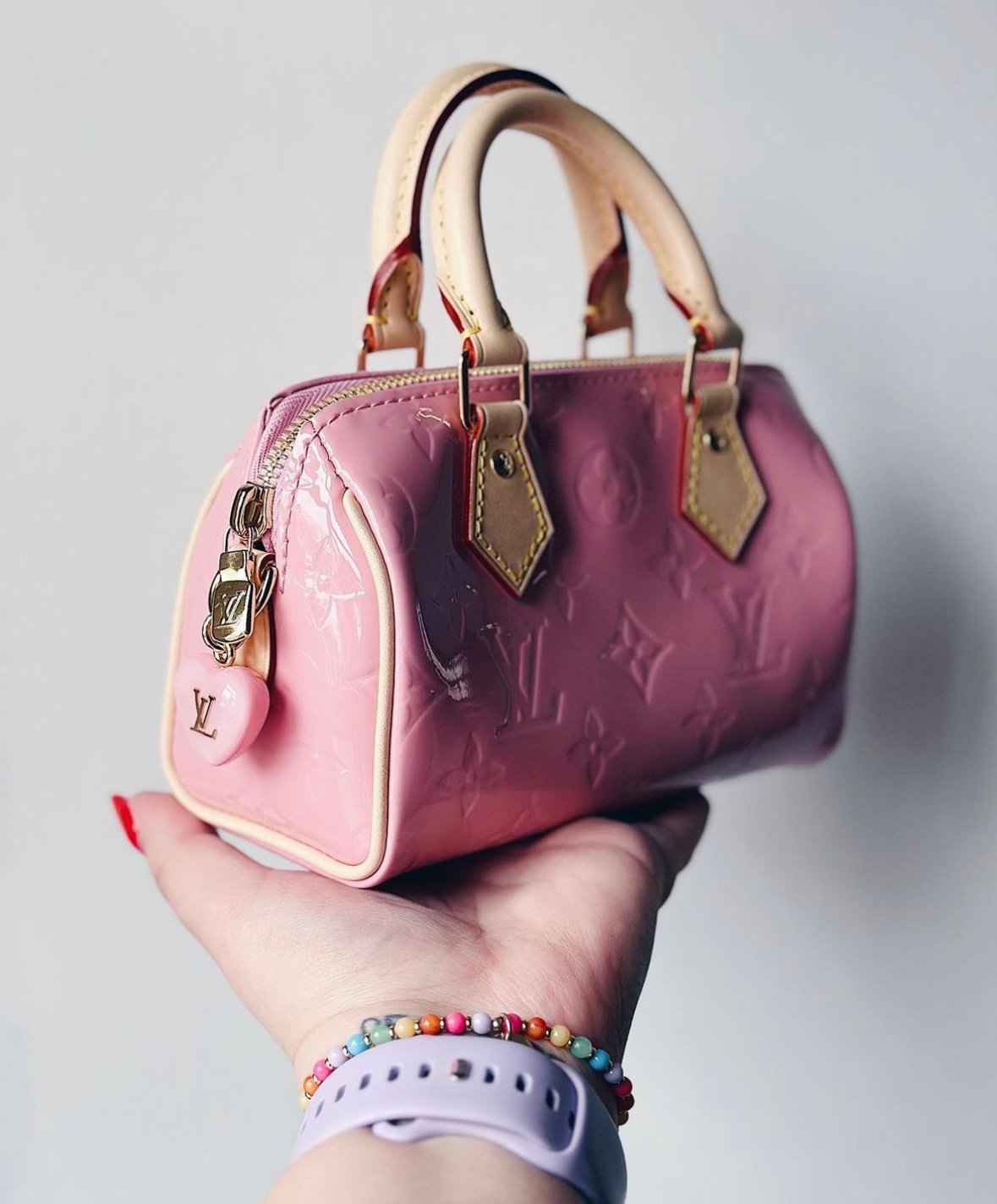 Louis Vuitton: Valentines Day Nano Speedy in Mochi Pink