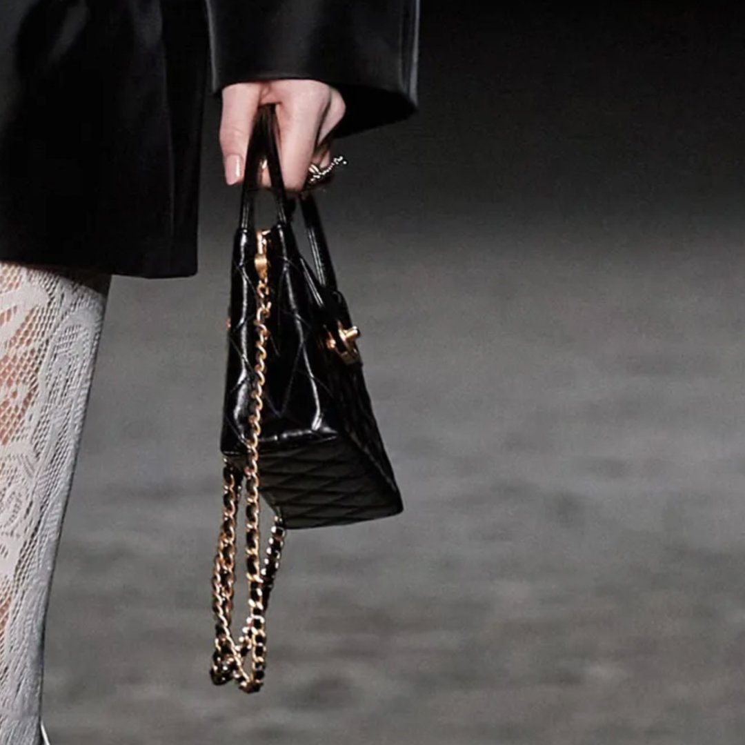 A model, bag detail, walks the runway during the Chanel show as part  News Photo - Getty Images