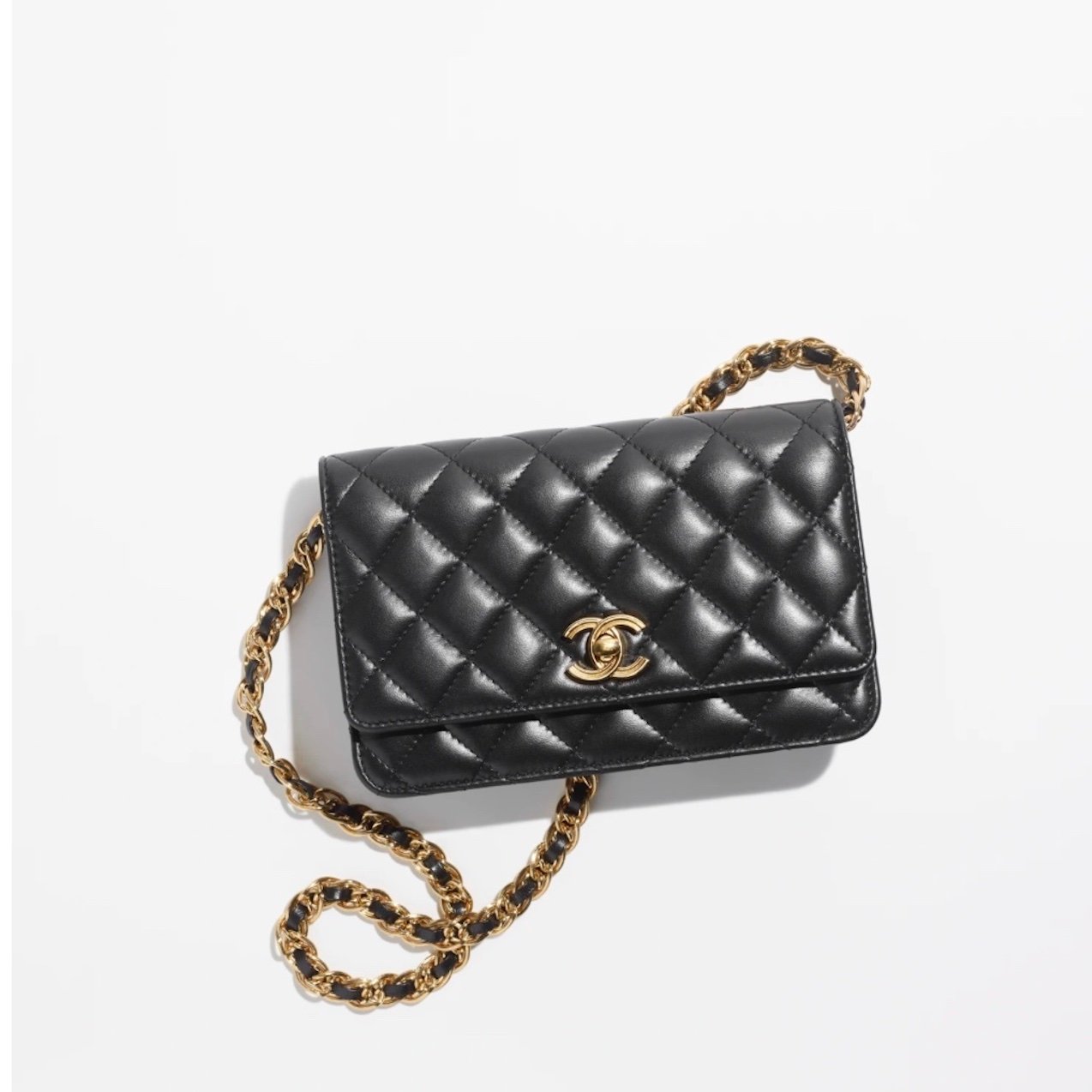 CHANEL Caviar Quilted Wallet on Chain WOC Black 1265449