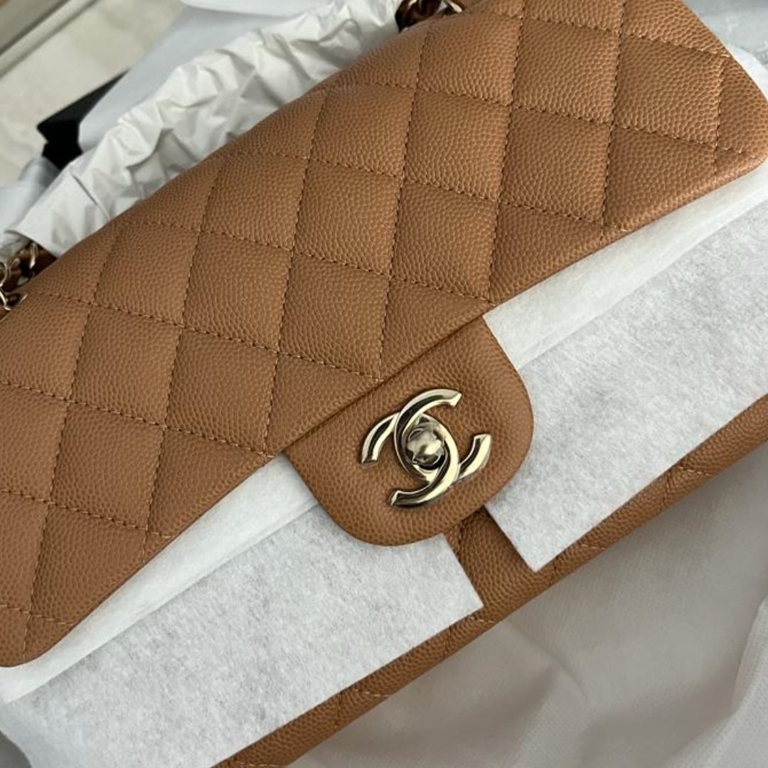 beige chanel purse