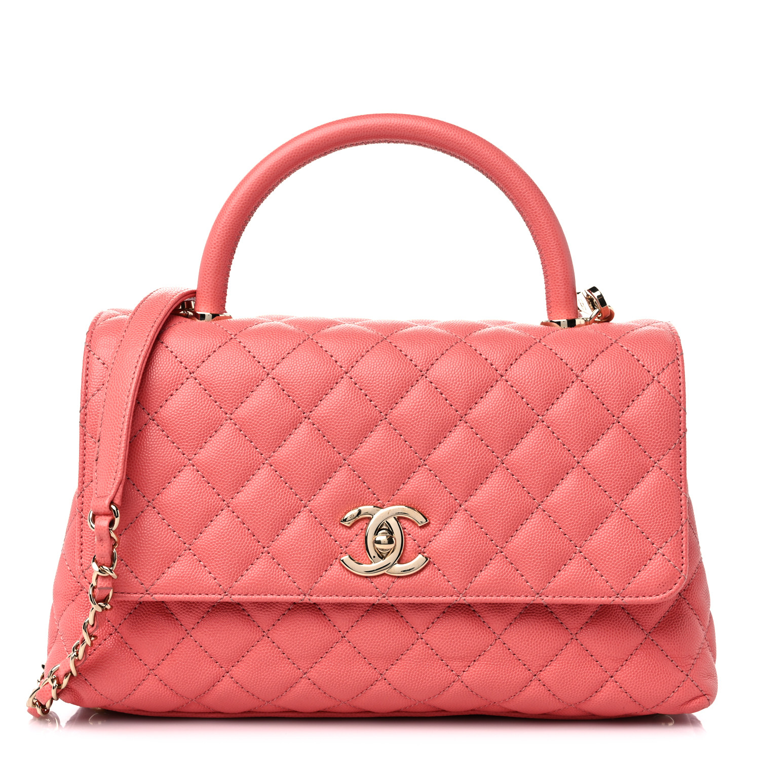 Chanel 19 large iridescent pink calfskin leather, Luxury, Bags