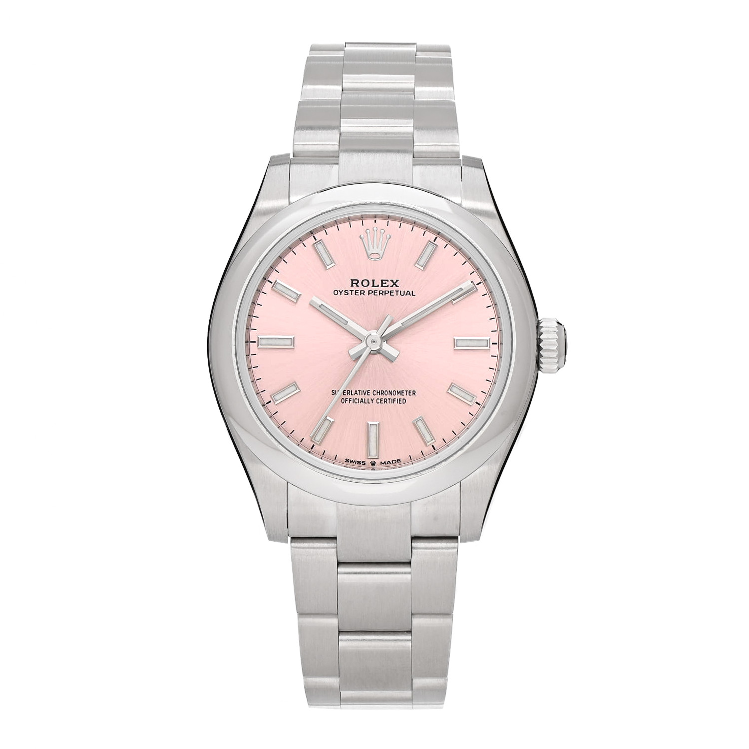 ROLEX Stainless Steel 31mm Oyster Perpetual Watch Pink 277200