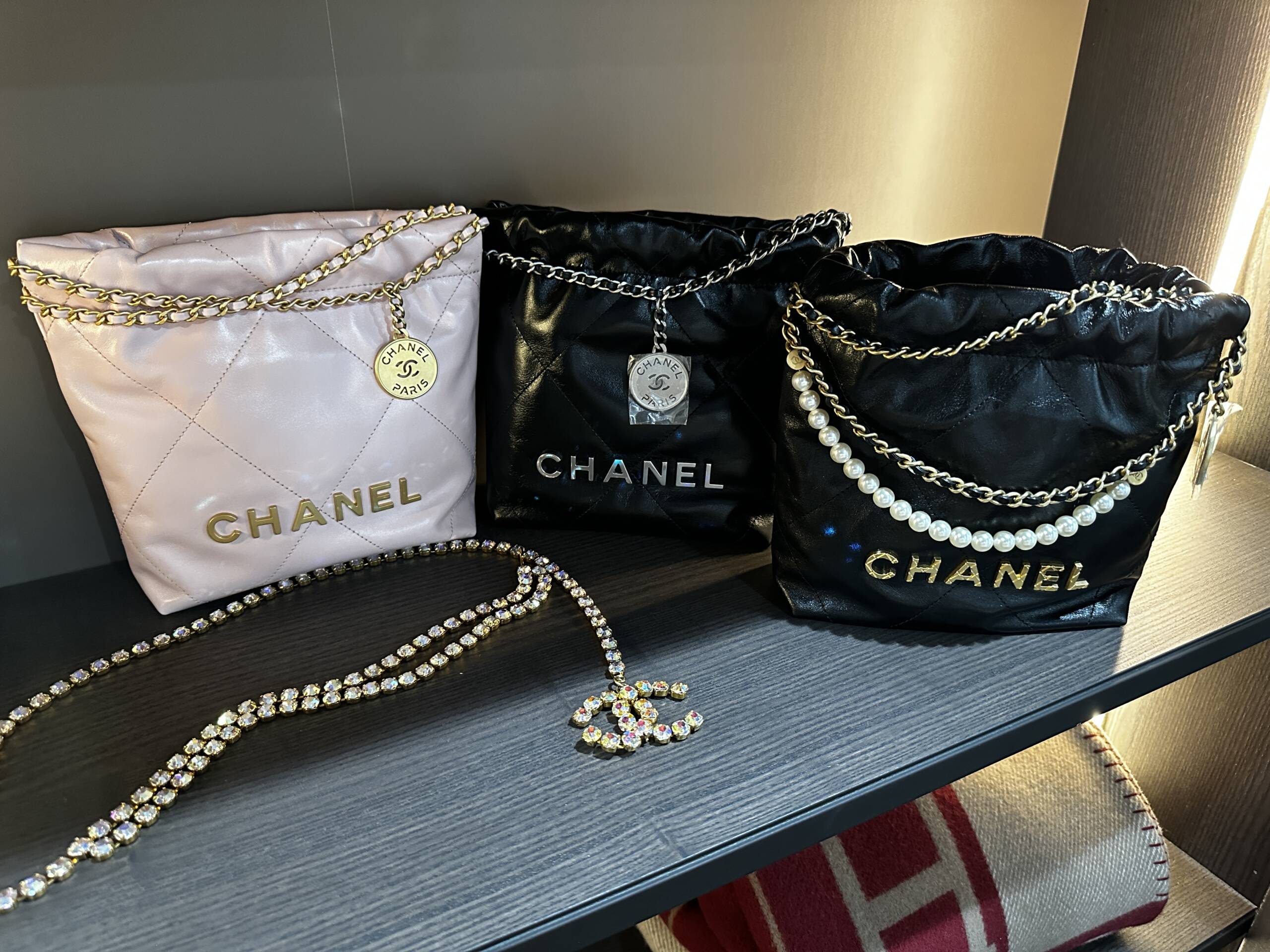 Chanel Vip Gift  Chanel pearls, Pearl bag, Fancy bags