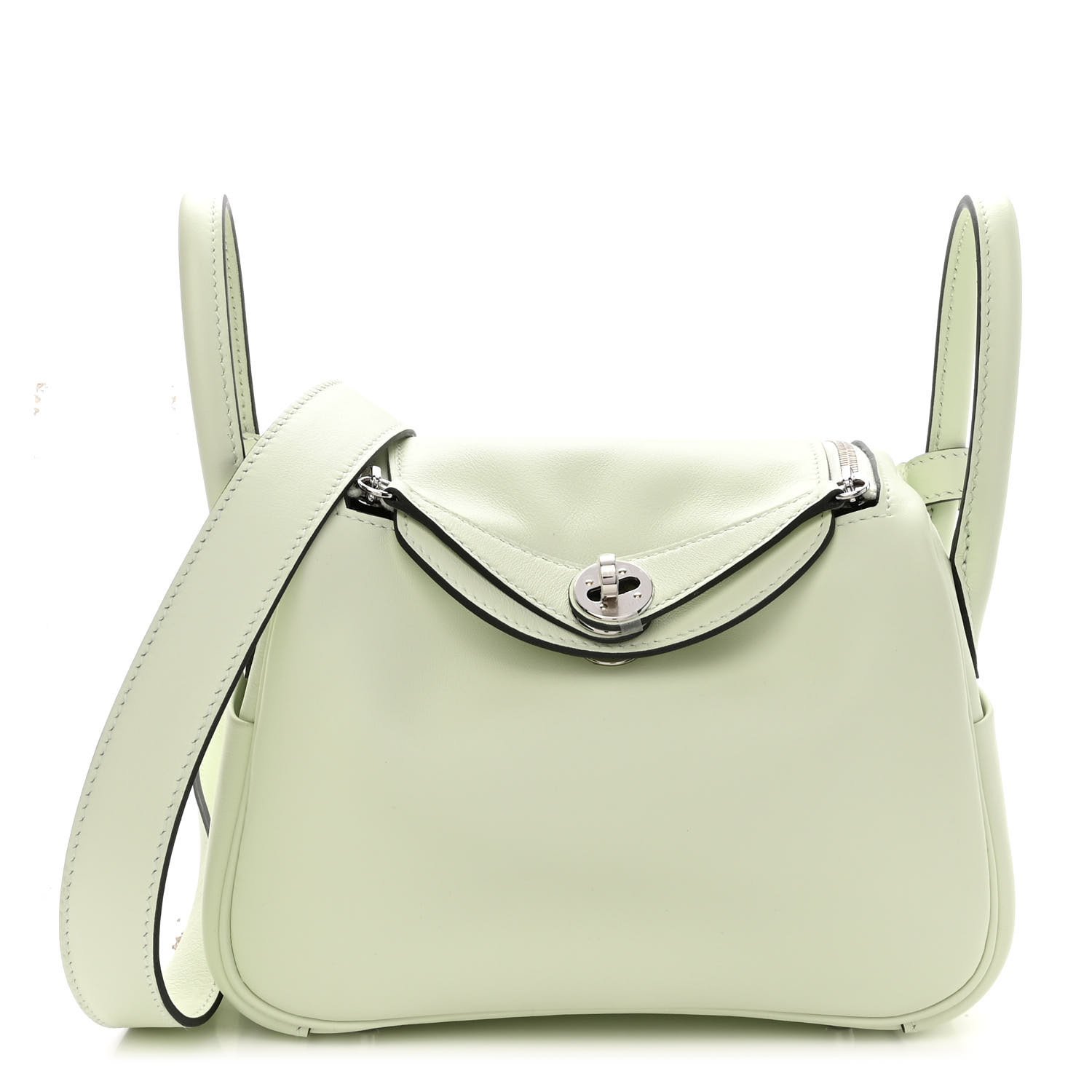 Hermes Mini Lindy 20 In Vert Cypress Taurillon Clemence With Gold Hardware