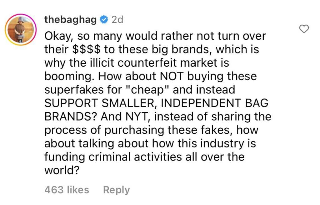 A Response to the NYT Article on the Superfake Handbag Industry