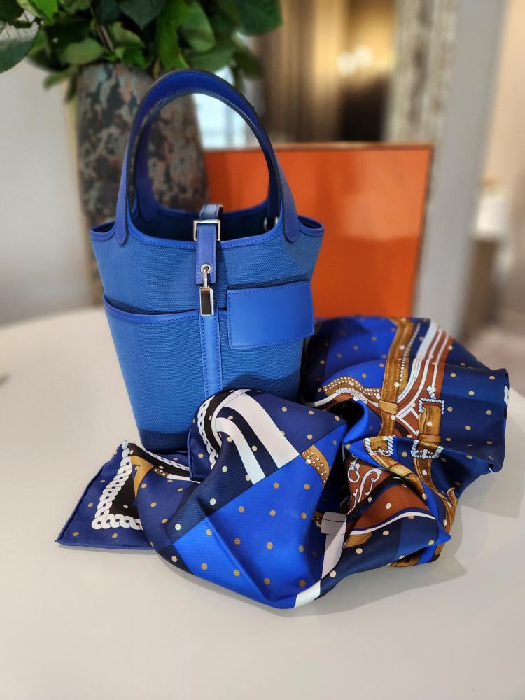 Hermes Bleu Jean Birkin  Hermes bags, Athletic jacket, Hermes