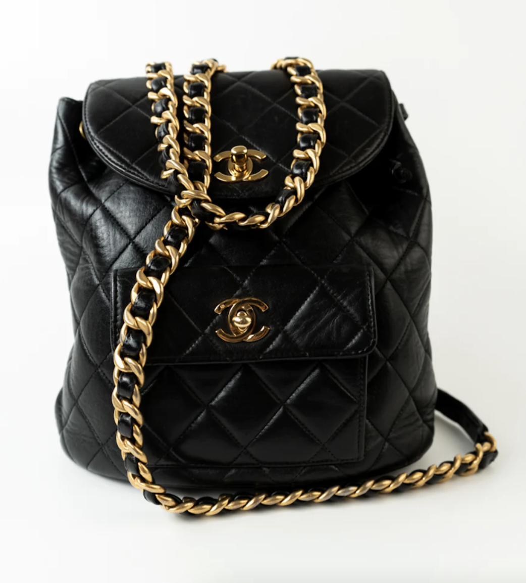 Chanel Iconic Duma Brown Backpack Vintage Dark brown Leather ref.192303 -  Joli Closet