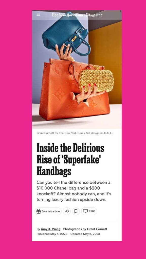 For You: Inside the Delirious Rise of 'Superfake' Handbags - The New York  Times