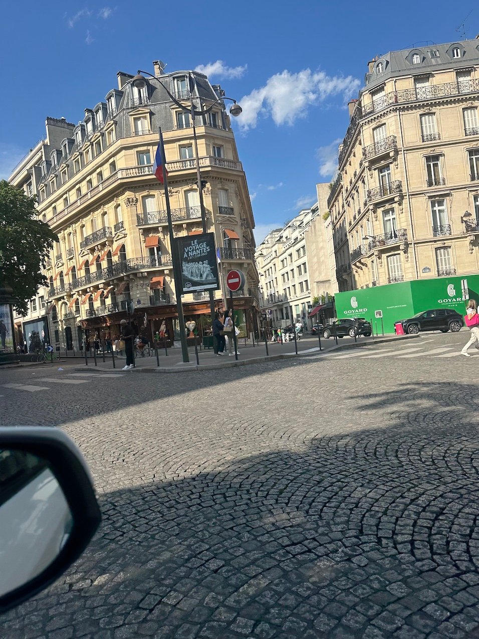 People outside E.Goyard boutique in Paris, Goyard is a French