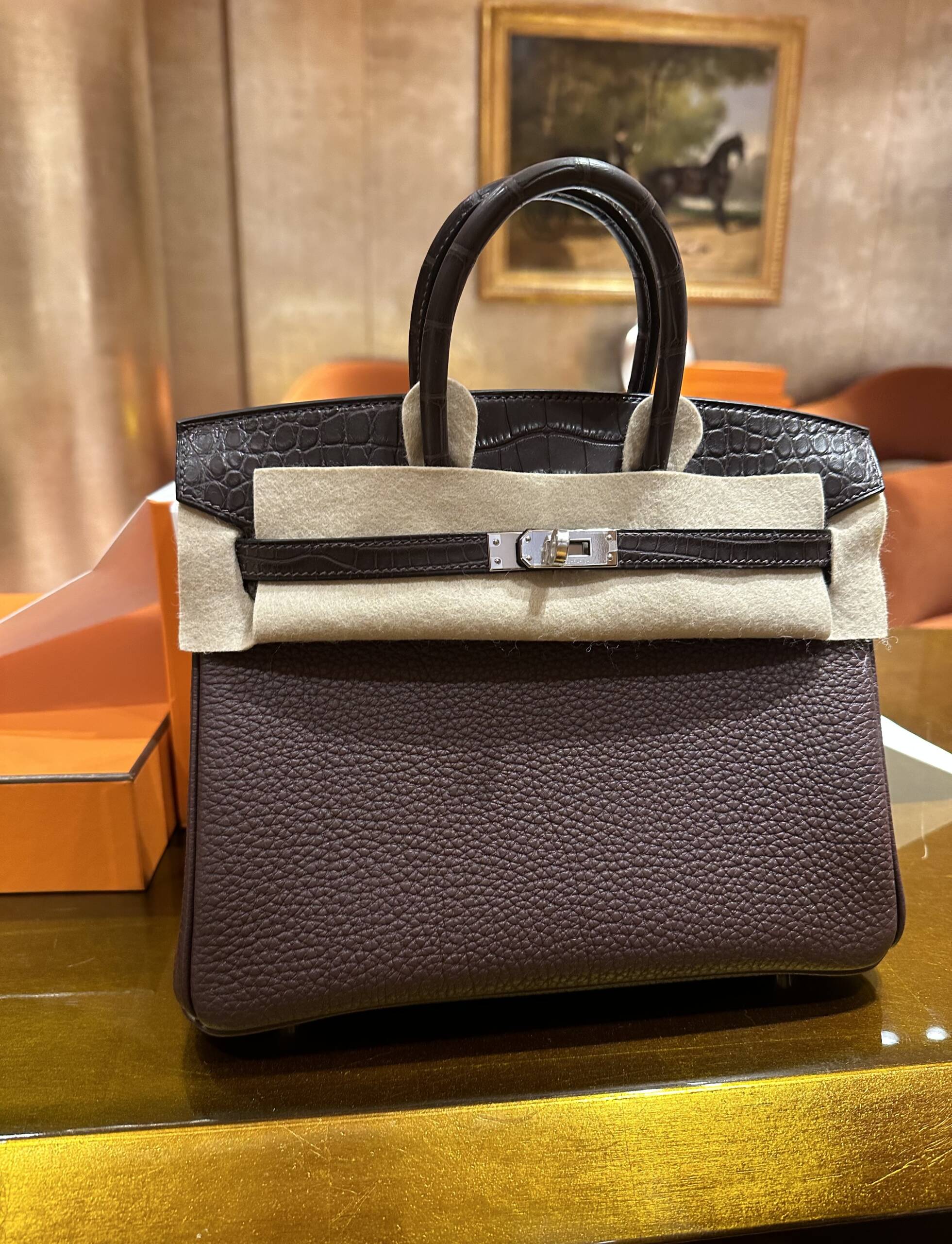 Hermes Birkin 25 Chocolate Togo