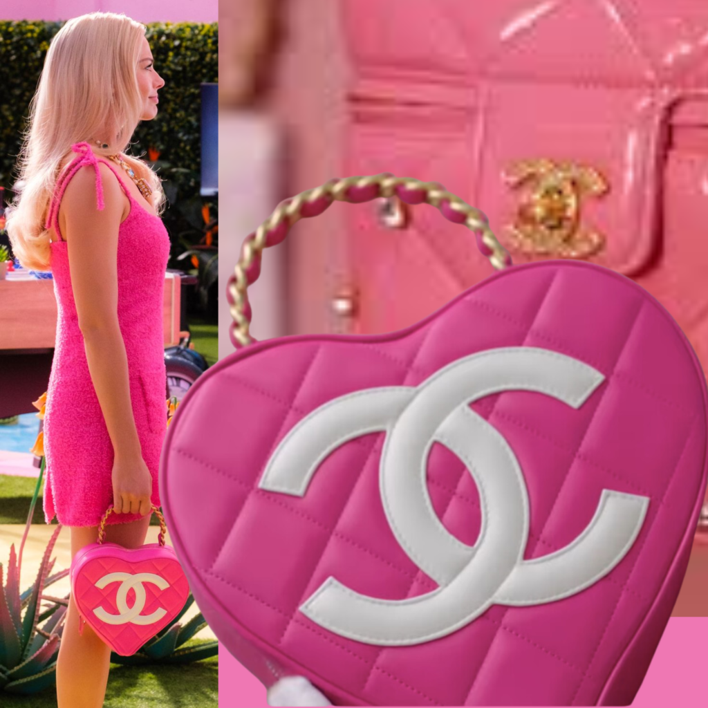 Chanel Pink Heart Bag 22S CC In Love Barbie Leather Crossbody bag