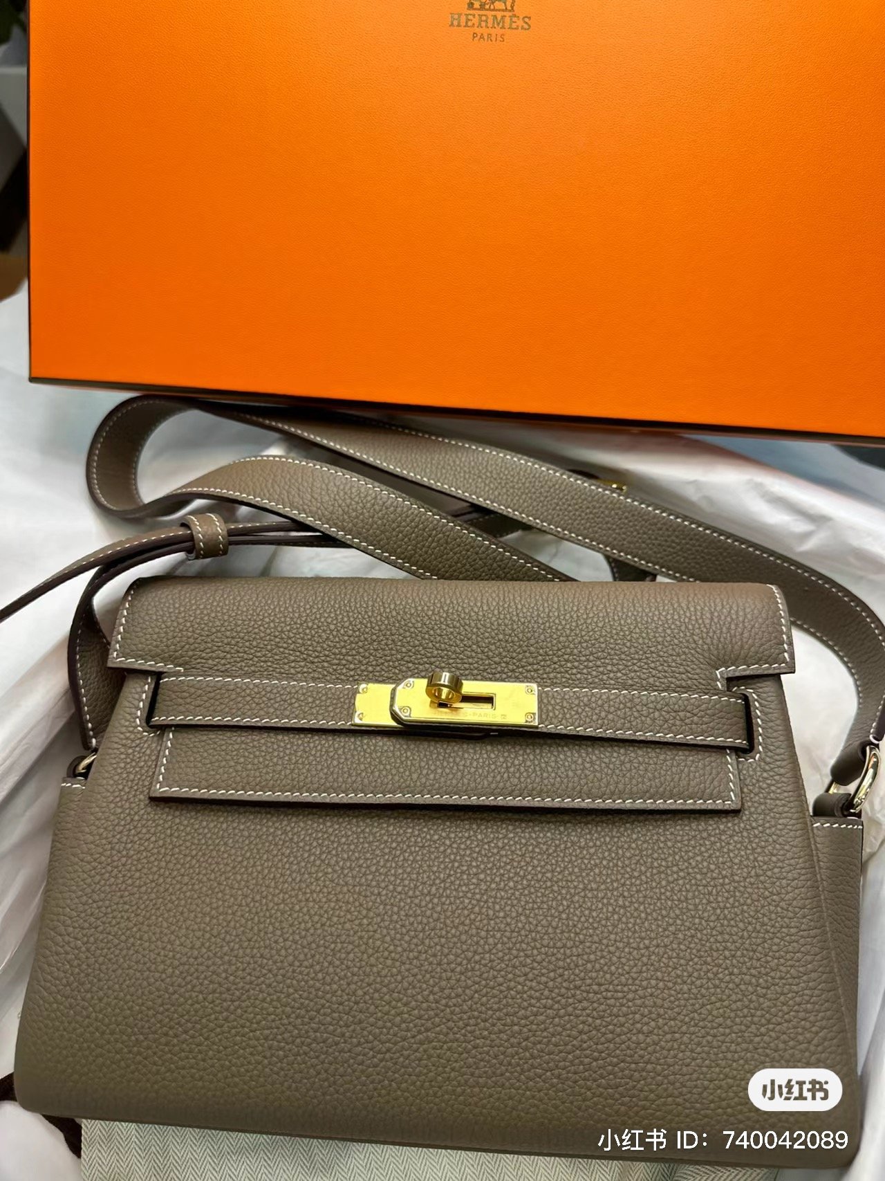 Real 1:1 hand-stitched HERMES KELLY MESSENGER BAG in 2023