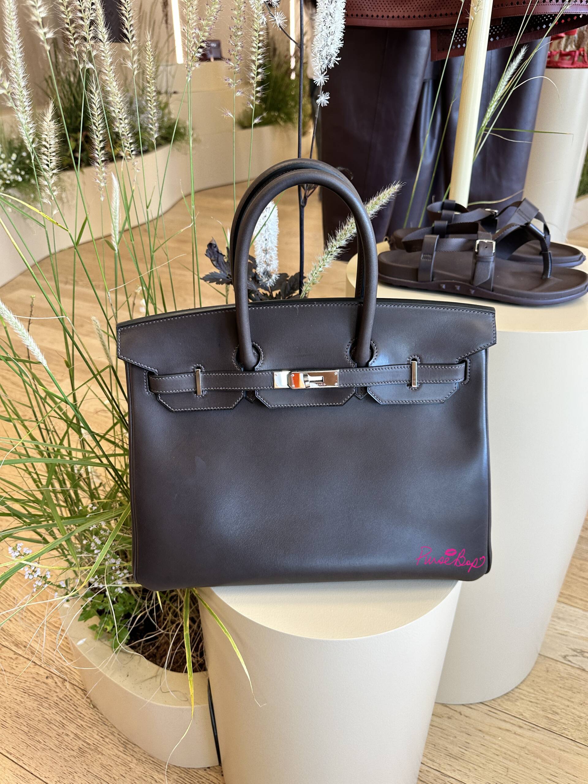 Hermes Birkin 35 Bag So Black Box Leather Limited Edition Very