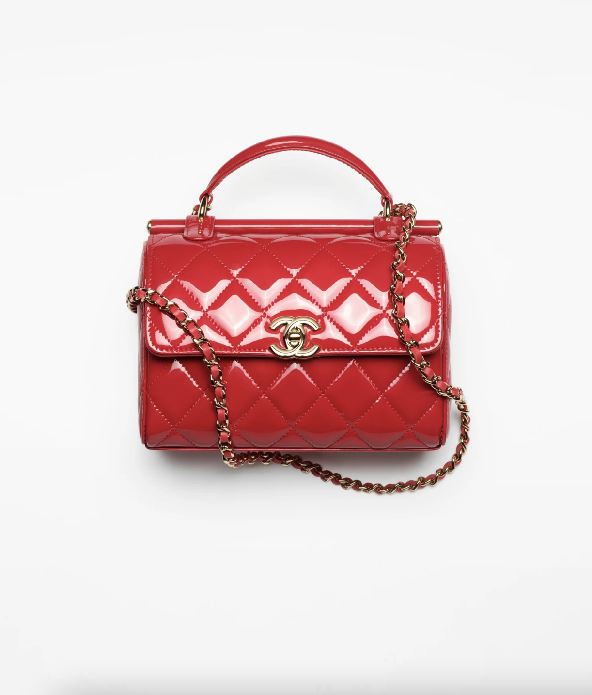 CHANEL, Bags, Vintage Chanel Red Half Moon With Big Cc