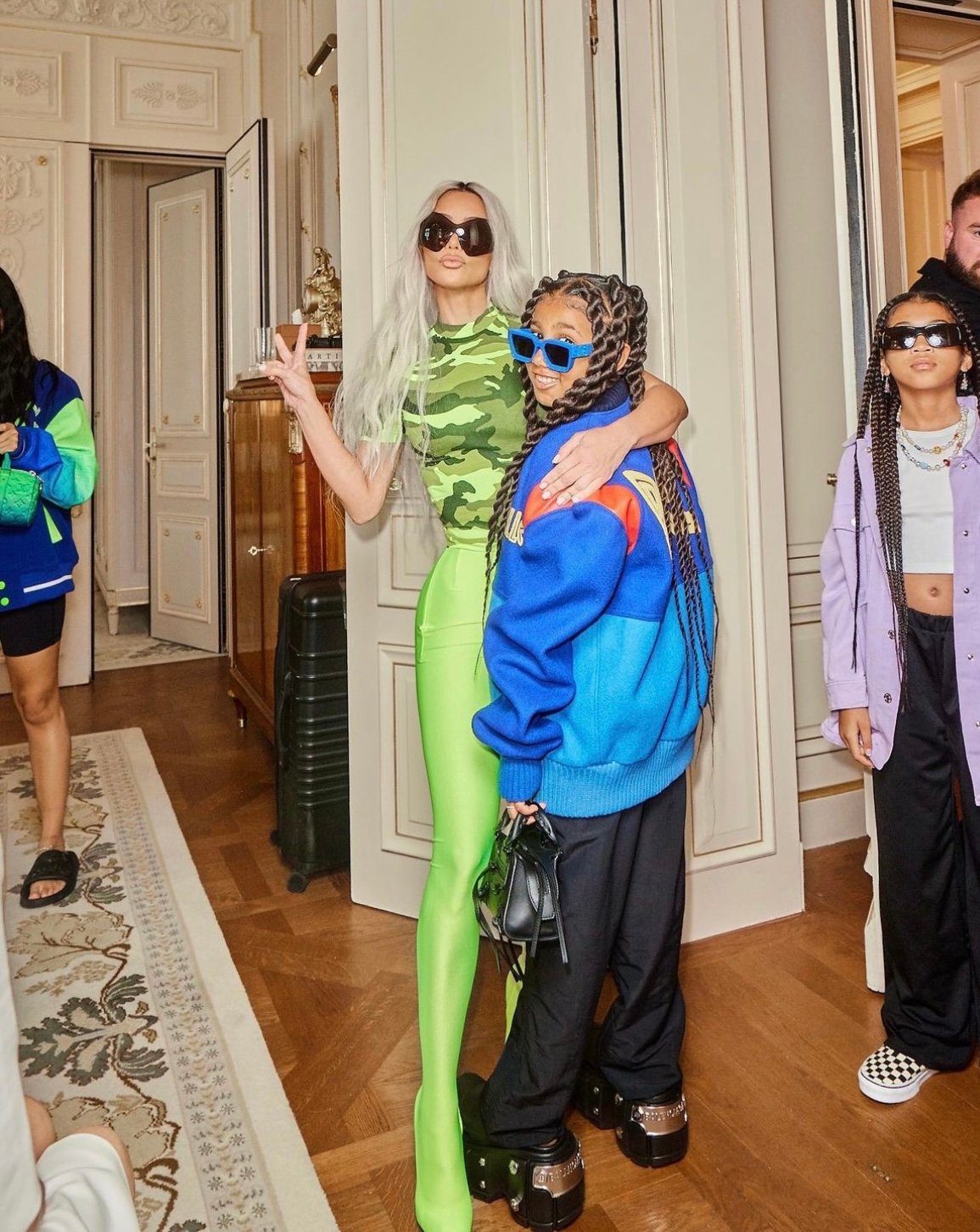 Kim Kardashian and North West in Paris