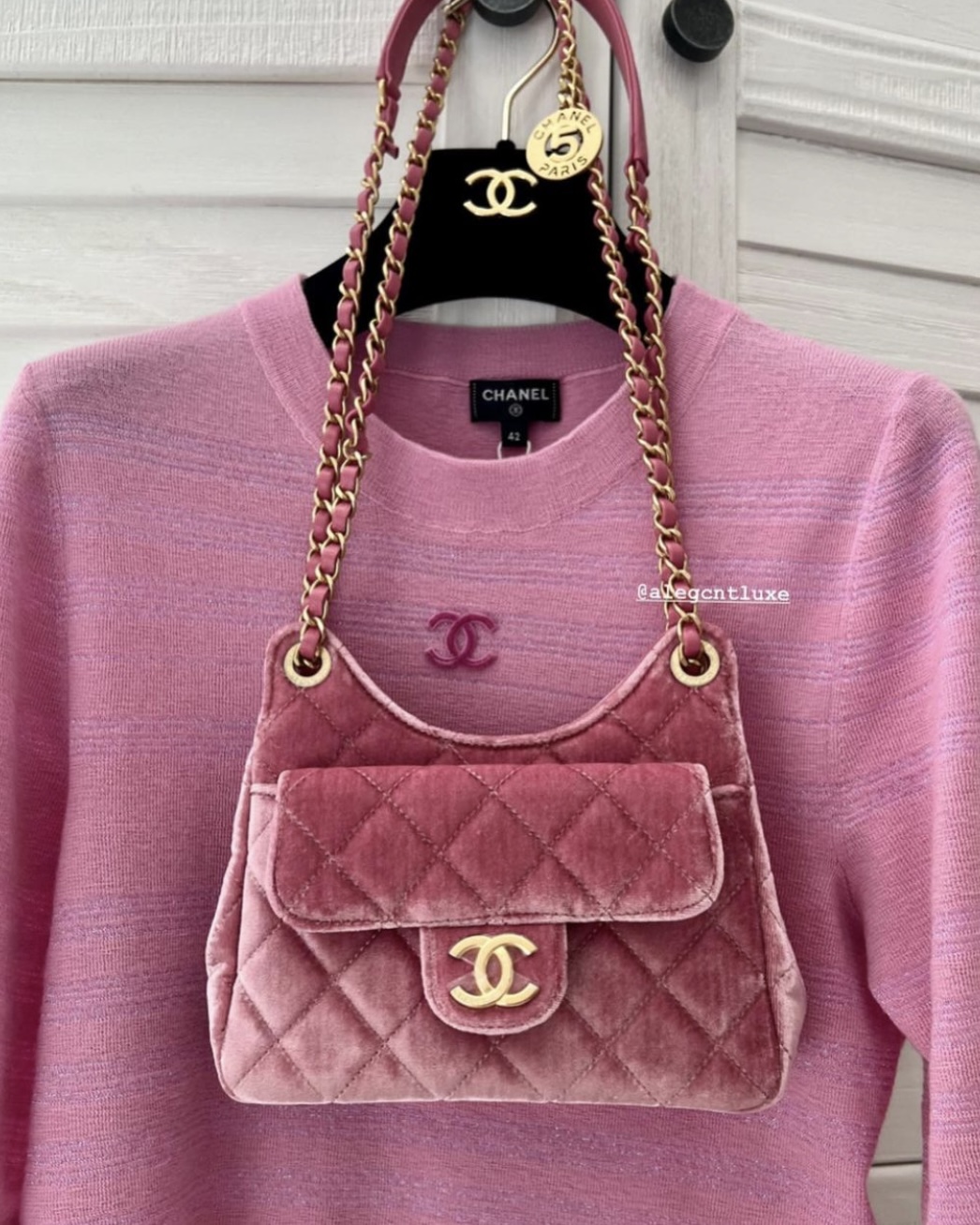 Chanel 22S Classic Mini Square Pearl Crush Lambskin Quilted Flap Bag Purple  NIB!