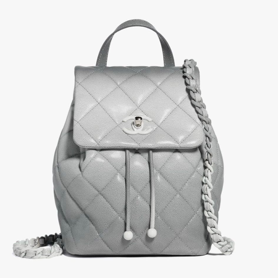 FULL SET CHANEL Deauville Gray BLUE Leather Strap 14 Shoulder Shopping  Tote Bag, - My Dreamz Closet