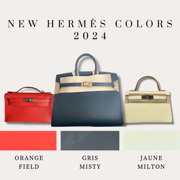 2024 hermes colors | new hermes colors 2024 | hermes orange field | hermes gris misty | hermes jaune milton