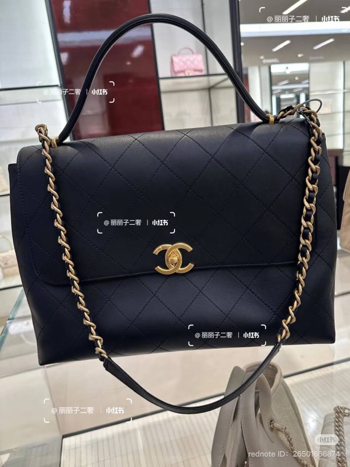 CHANEL 25S HOBO BAG 36 IN GREY SUEDE AND BLACK CALFSKIN WITH GOLD HARDWARE