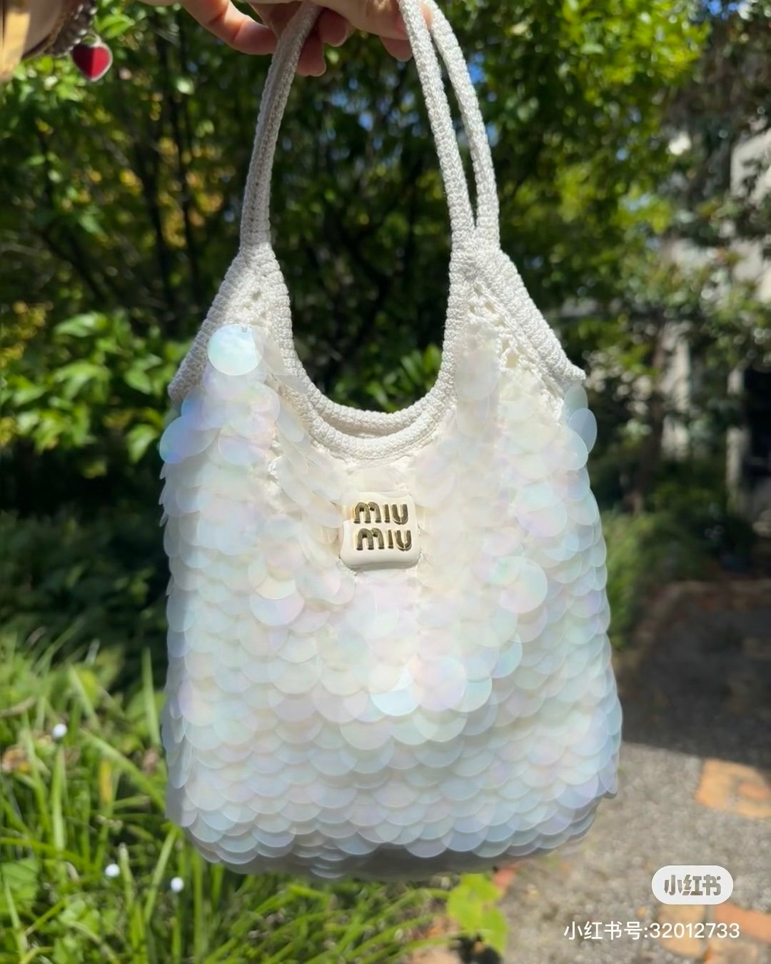miu miu IVY Mesh Bag sequin