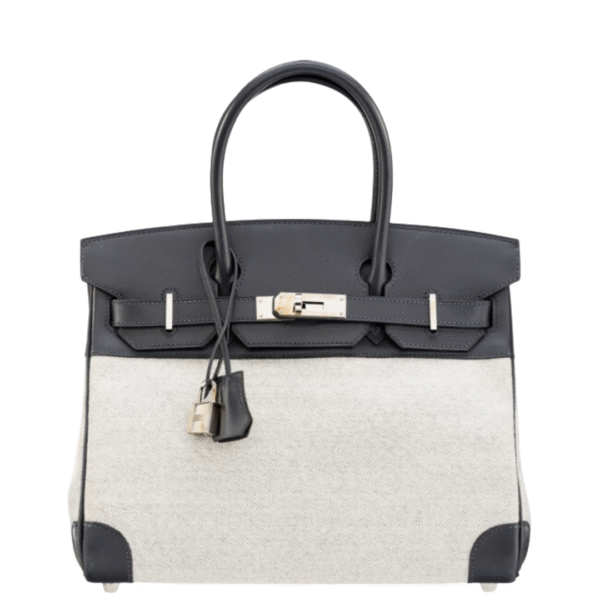 Hermès 30cm Ardoise Box Calf Leather & Toile Birki