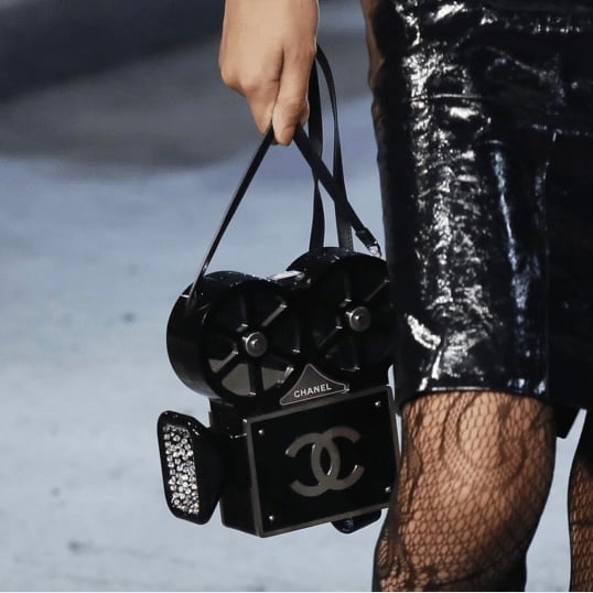 Chanel Métiers d'Art Black Lucite, Mirror, & Crystal Buonasera Film Projector Minaudière
