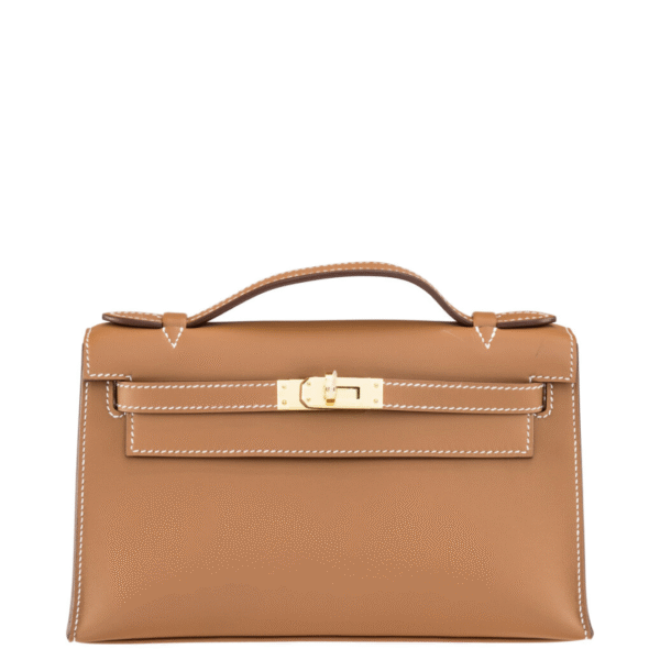 Hermès Gold Swift Leather Kelly Pochette