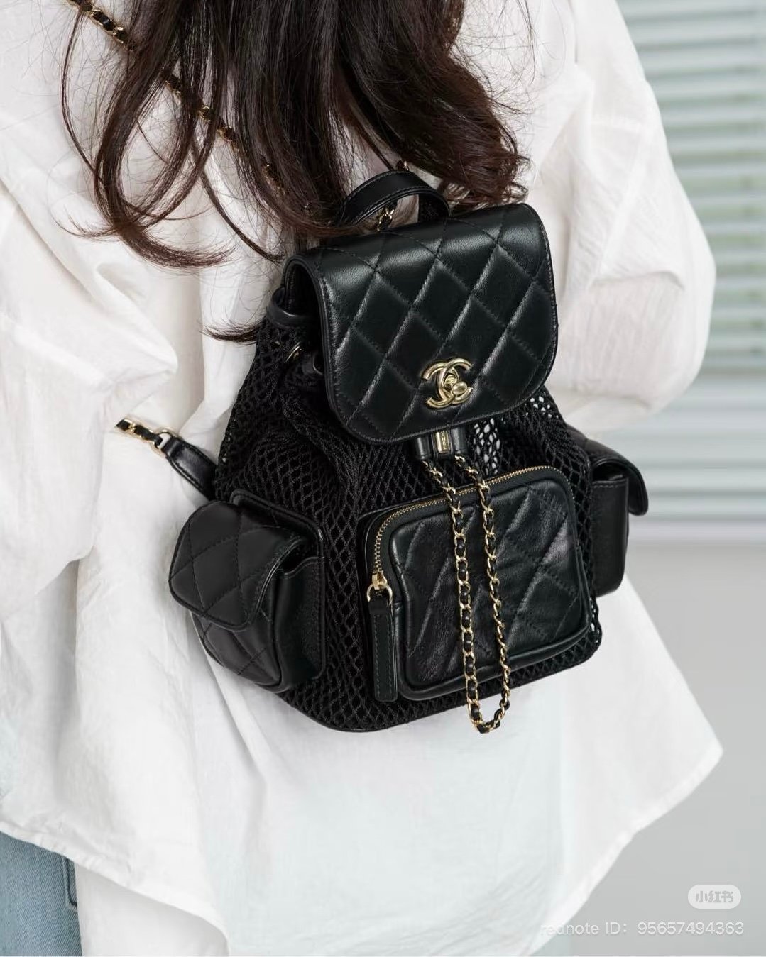 chanel 25s spring summer 2025 mesh backpack black