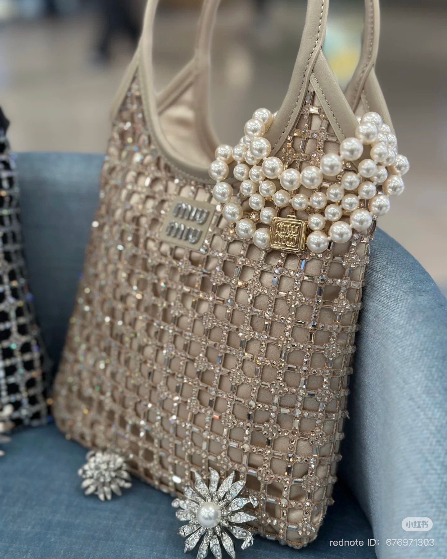 miu IVY Beaded Duchesse Bag