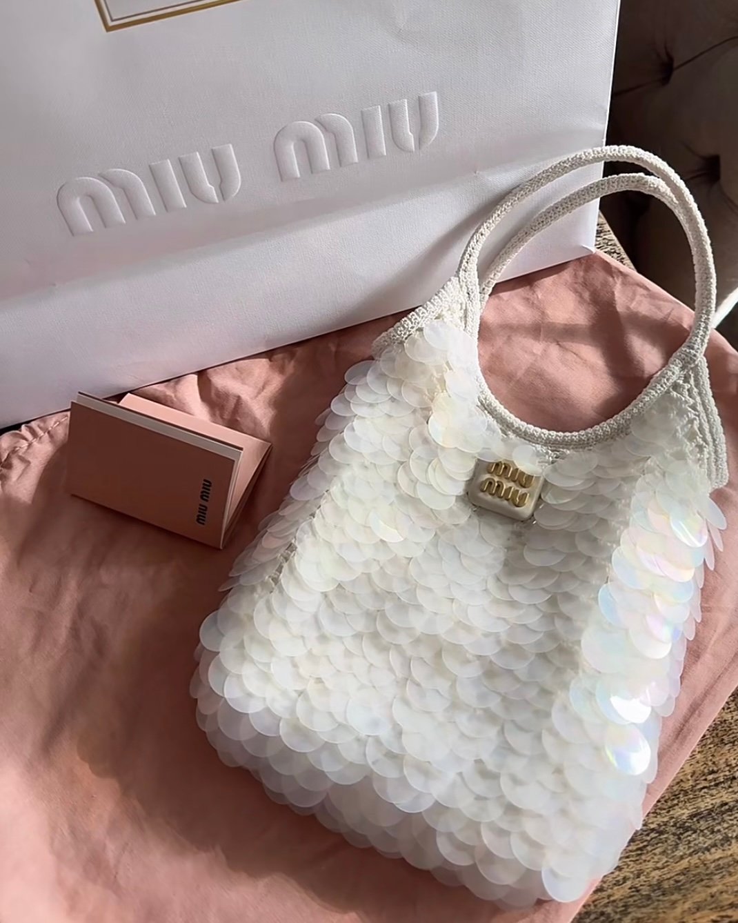 miu miu IVY Mesh Bag sequin