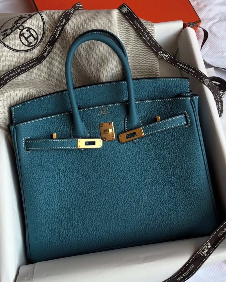 hermès birkin 25 new bleu jean