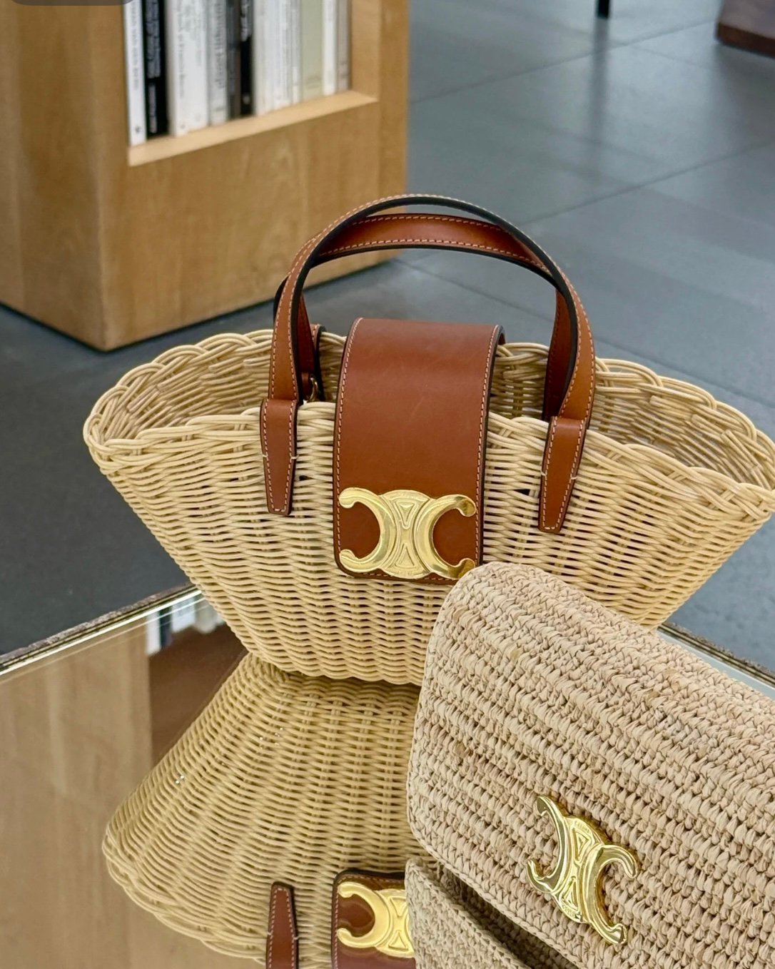 celine Classic Panier bag raffia