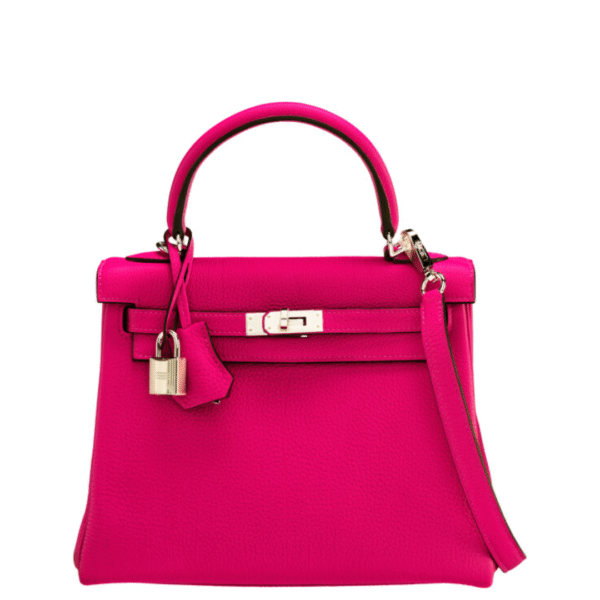Hermès 25cm Rose Mexico Togo Leather Kelly Retourne