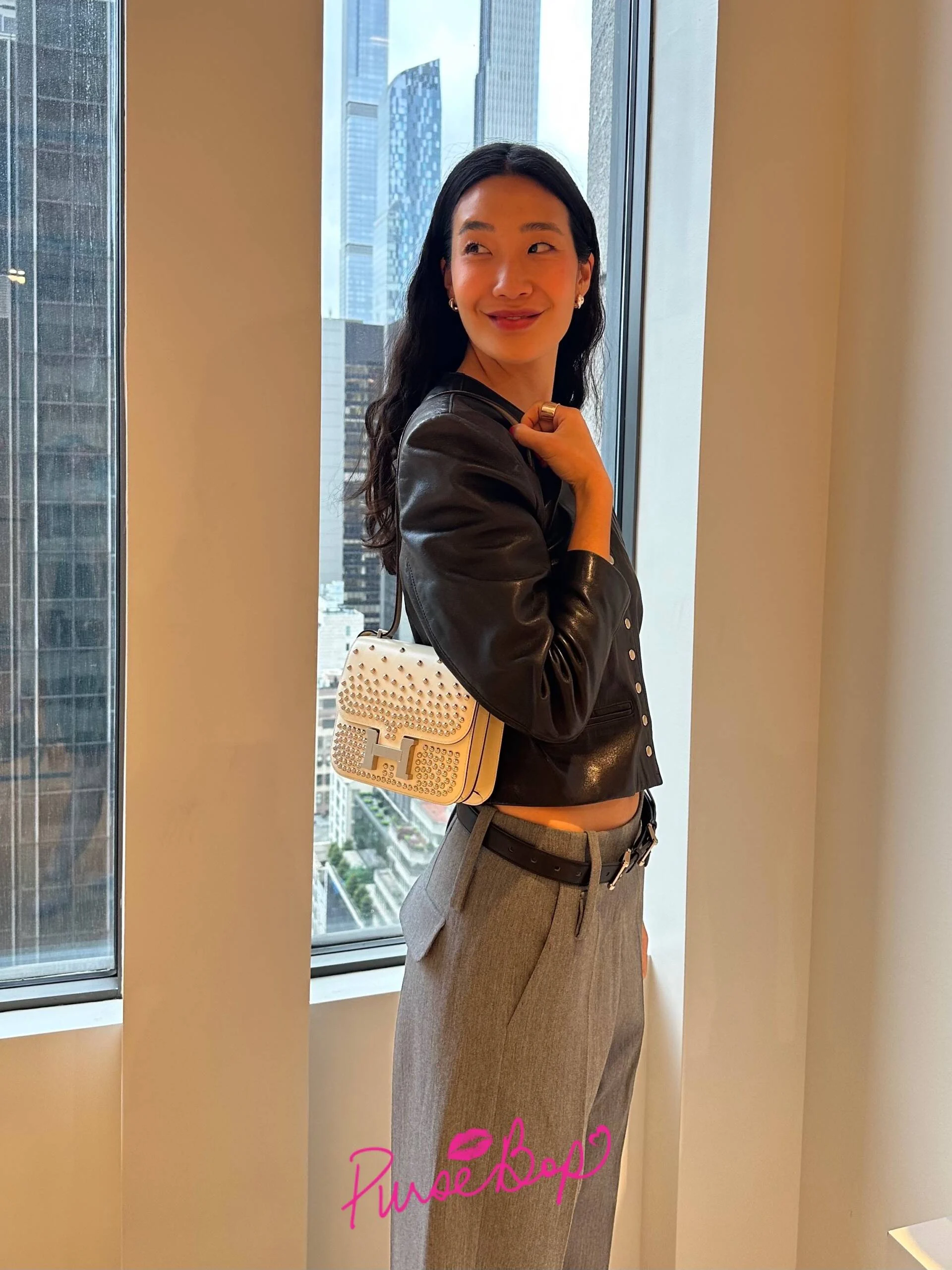 hermès mini kelly ii clouté cream box calfskin studded constance