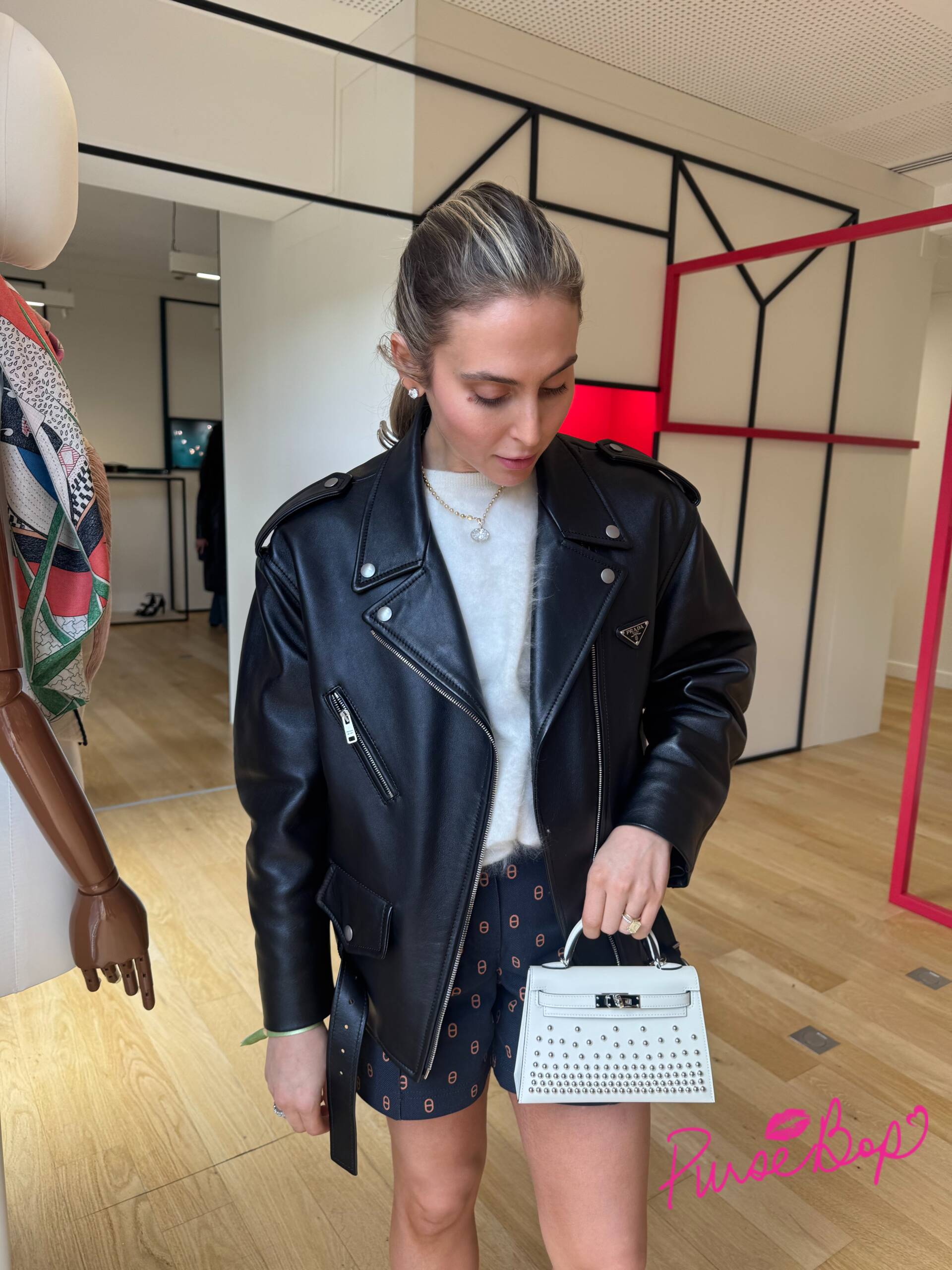 hermès mini kelly ii clouté cream box calfskin studded