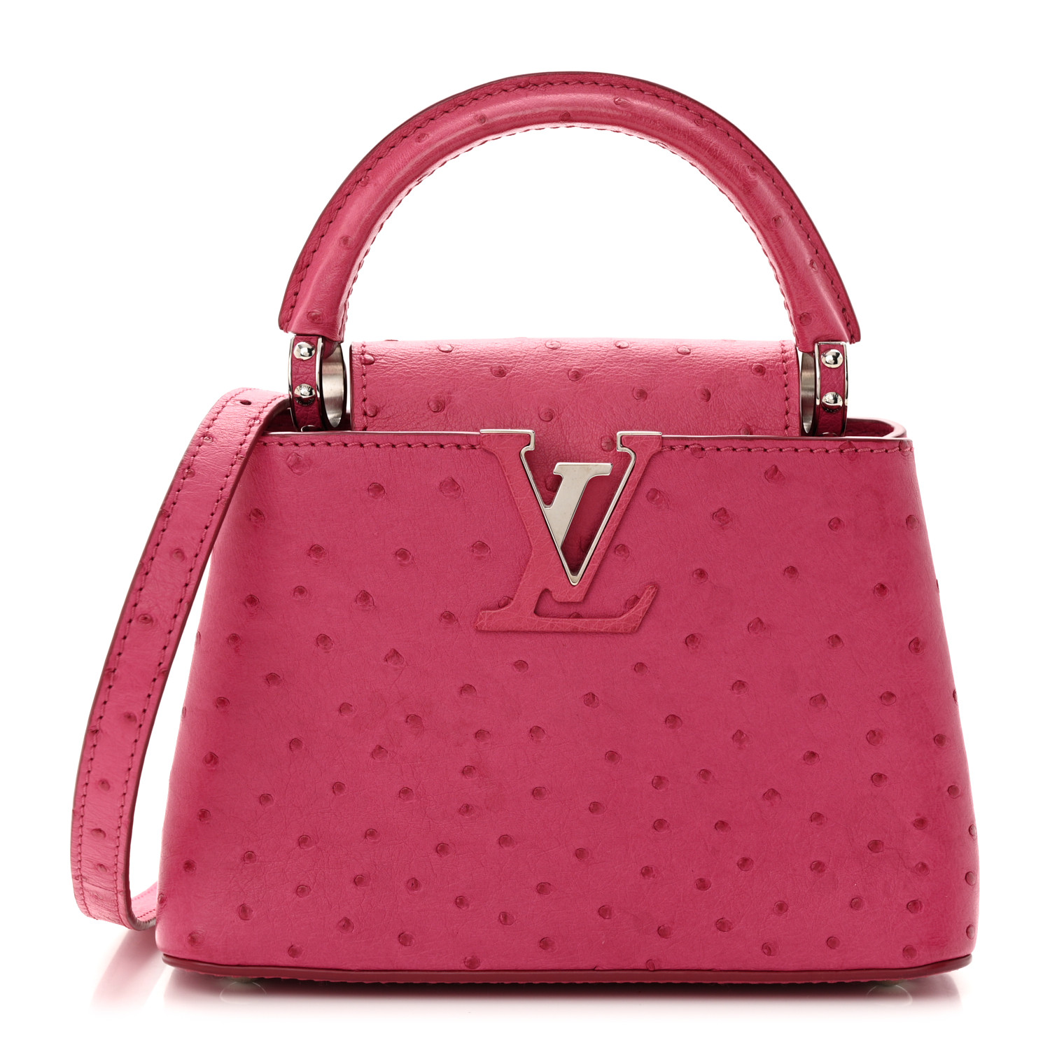 LOUIS VUITTON Ostrich Capucines Mini Fuchsia