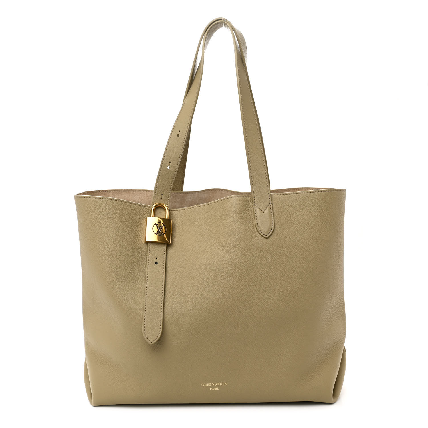 LOUIS VUITTON Grained Calfskin Low Key Cabas MM Clay