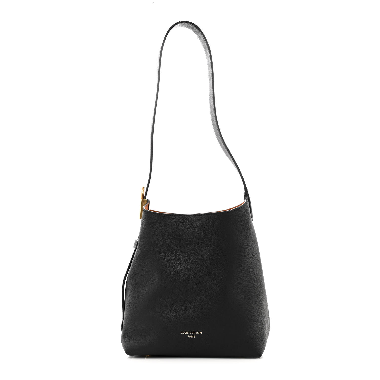 LOUIS VUITTON Grained Calfskin Low Key Hobo PM Black