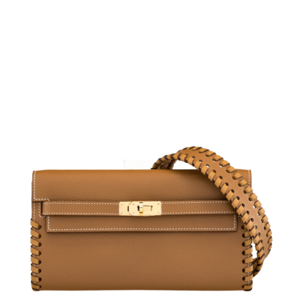 Hermès Gold Epsom Leather Kelly To Go Tressage