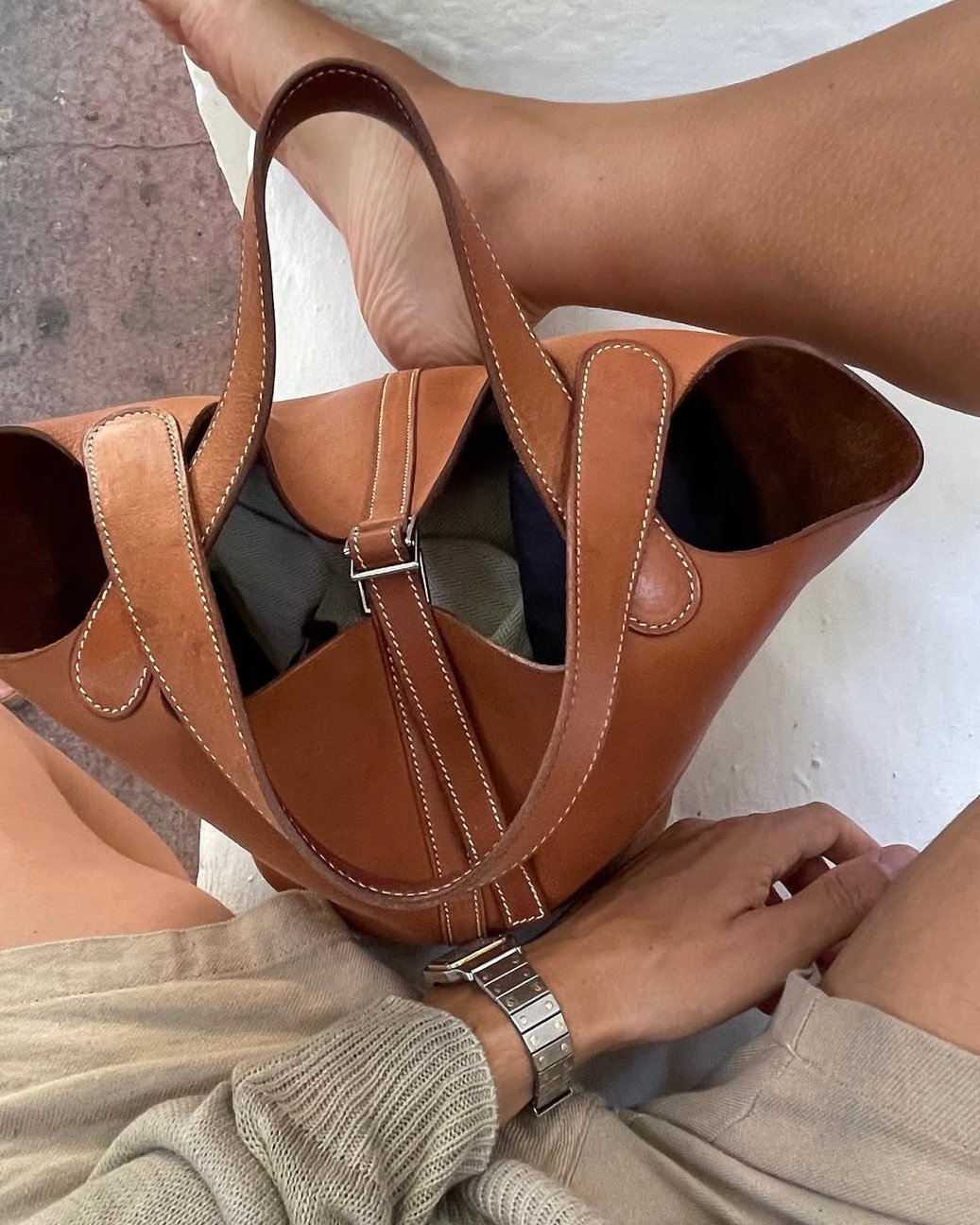 vintage picotin hermes barenia 