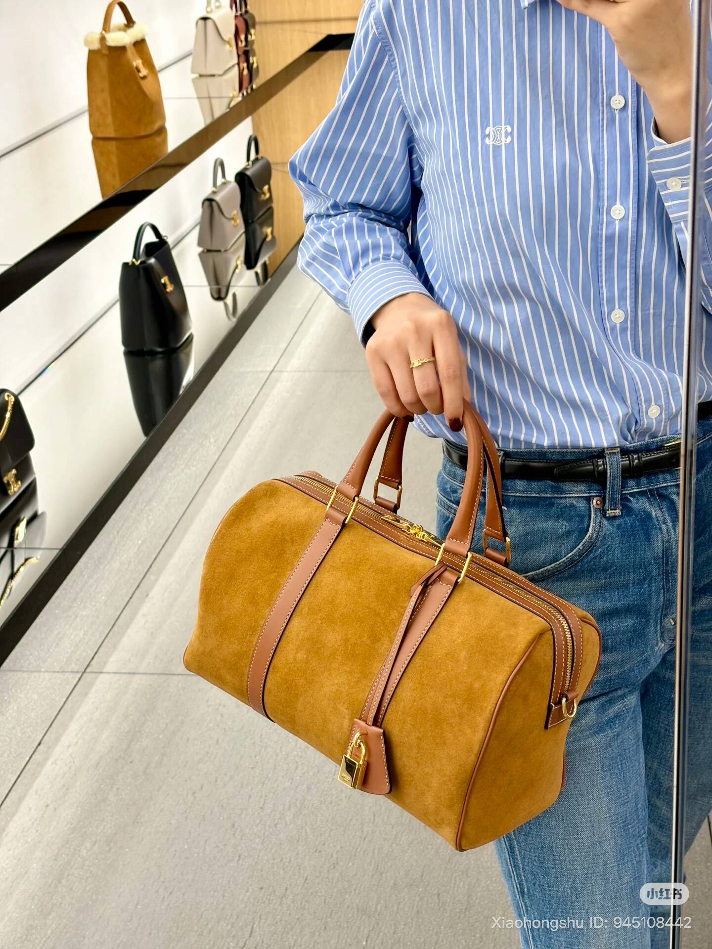 celine suede large boston bag fall 2025