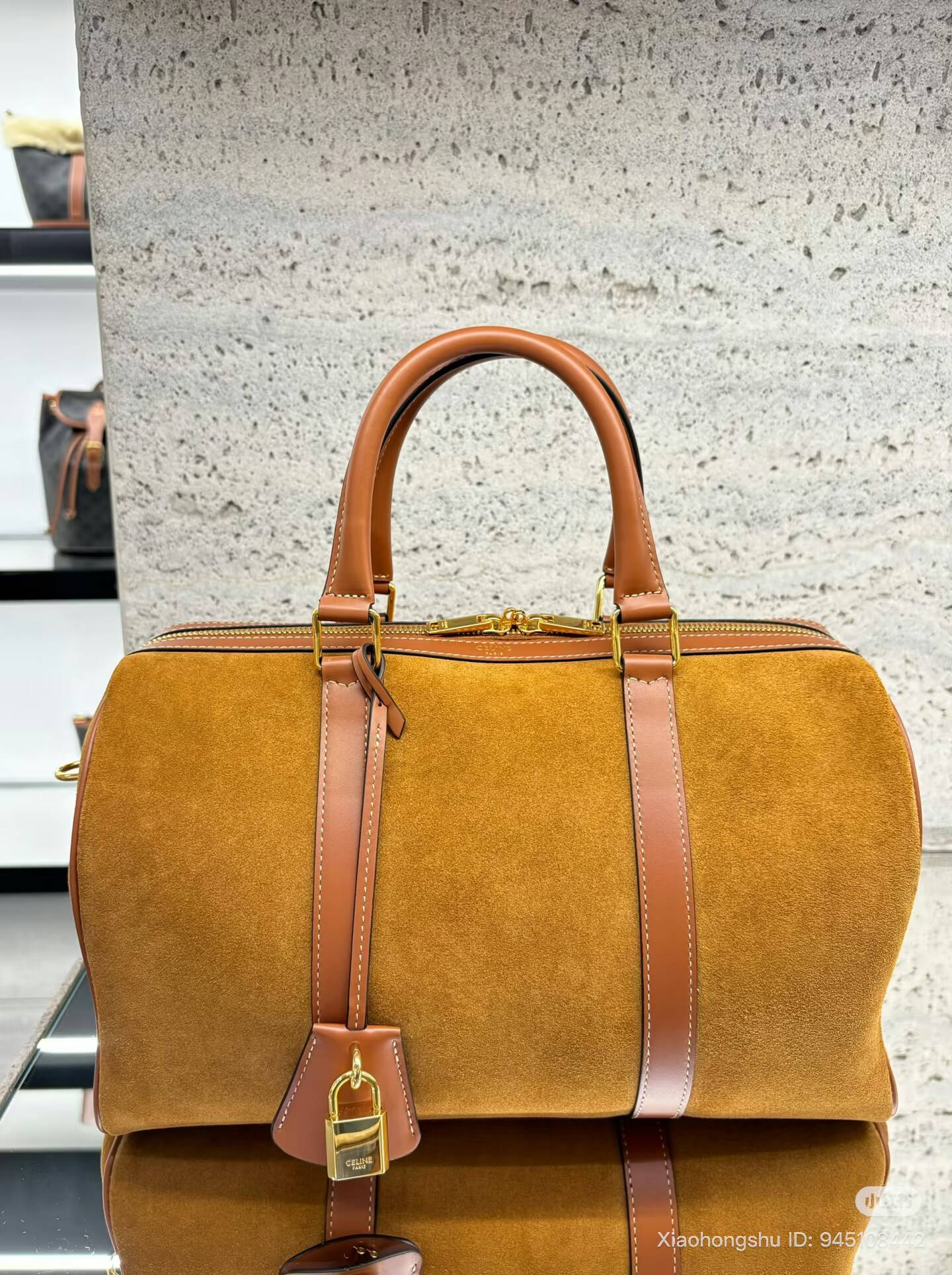 celine suede large boston bag fall 2025